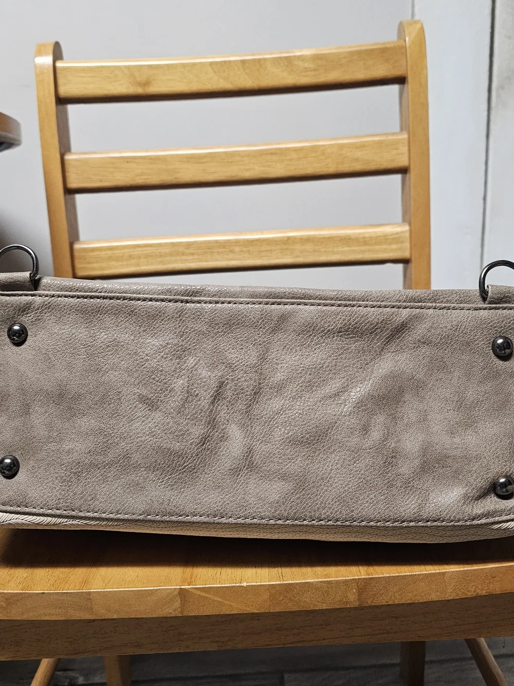Classic Gray Tan Large Tote Bag Travel Neutral CarryOn Shoulder Bag Oversized